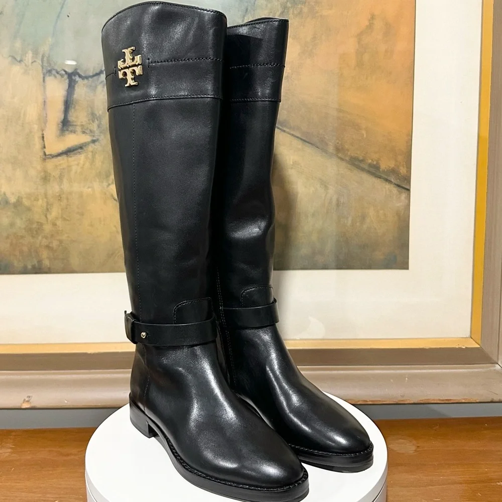 🌹TORY BURCH🌹 Adeline Riding Boot 20mm Black Leather Size: 5M